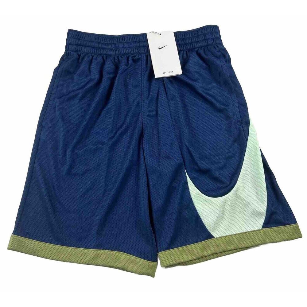 Nike Dri-FIT Big Kids Boys Basketball Shorts 8” Blue Teal Green Large DM8186 New